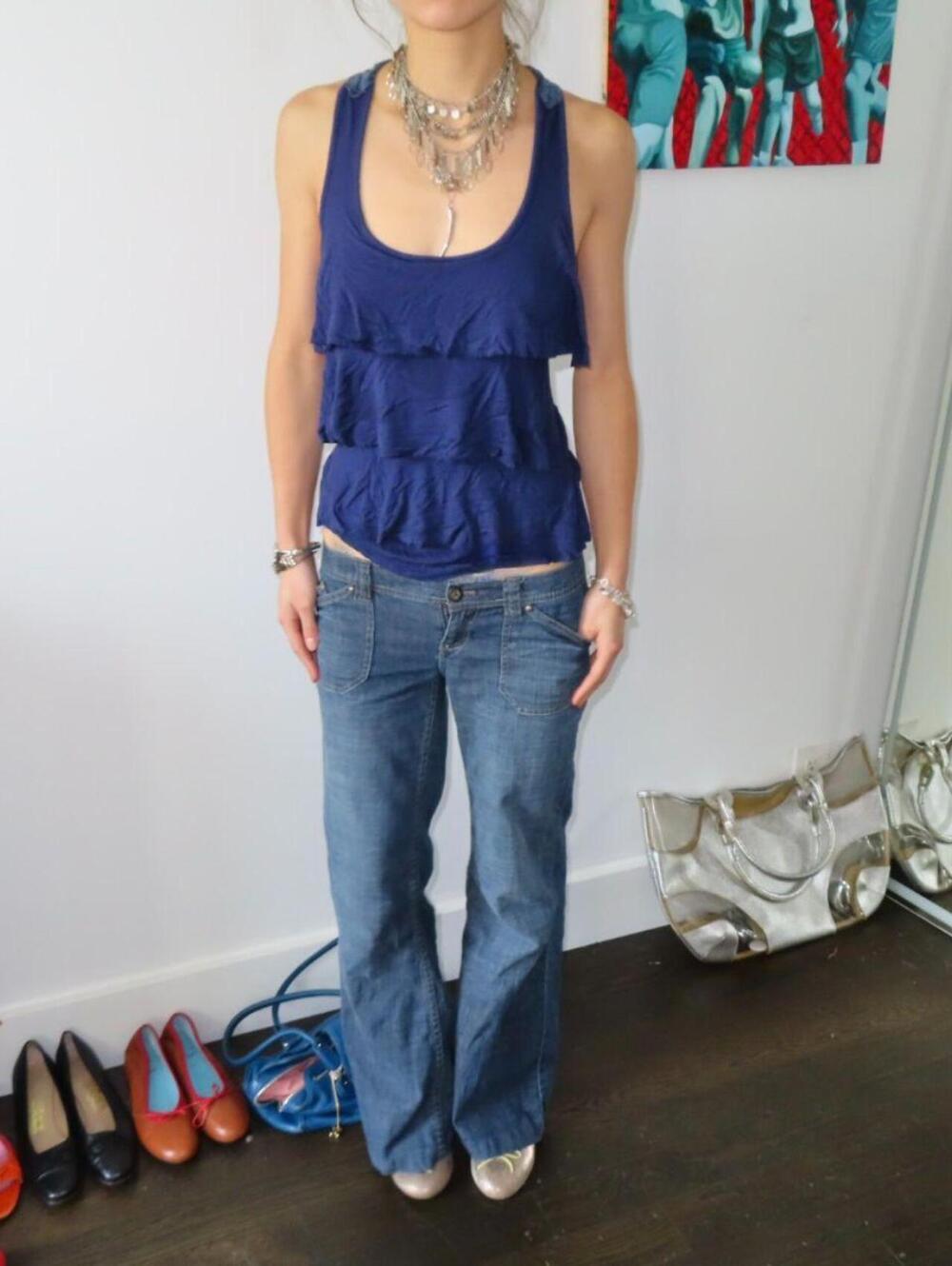 Wet Seal Women's Blue and Navy Dress